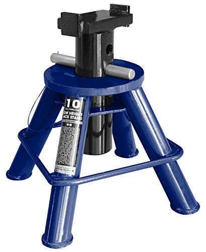 Tce 10 Ton (20,000 Lb) Capacity Heavy Duty Steel Jack Stands, Low Profile, 2 Pack, T70070, Blue #TOP2