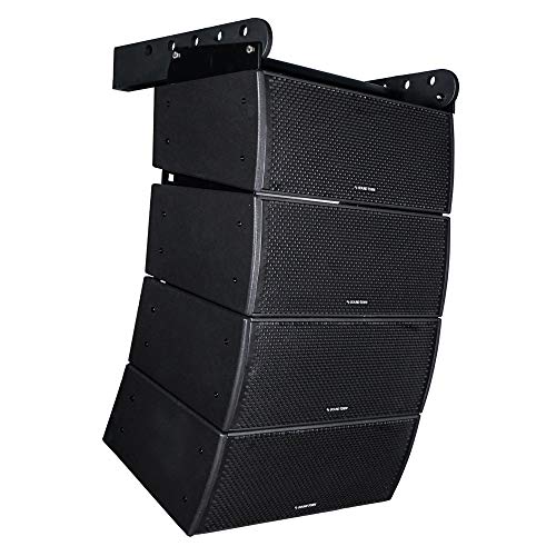 Sound Town All-Weather 4 x Dual 8” Water-Resistant Passive Line Array System with 3” Titanium Compression Drivers, Full Range/Bi-amp Switchable, Black (ZETHUS-IP208X4)