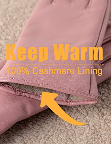 Super-soft Leather Winter Gloves for Women Full-Hand Touchscreen Warm Cashmere Lined Perfect Appearance - Thumbnail 7