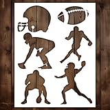 Football Stencil | Reusable Players Silhouette Sports Football Helmet Stencils for Painting on Wood, Glass, Wall, Rock, Fabric, Walls, Canvas, Glassware 8.5'x 11'