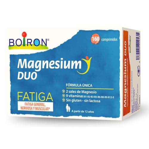 Boiron Magnesium Duo Fatiga 160 Comprimidos | 2 Sales de Magnesio y 9 Vitaminas | Contribuye a disminuir la sensación de fatiga y cansancio.