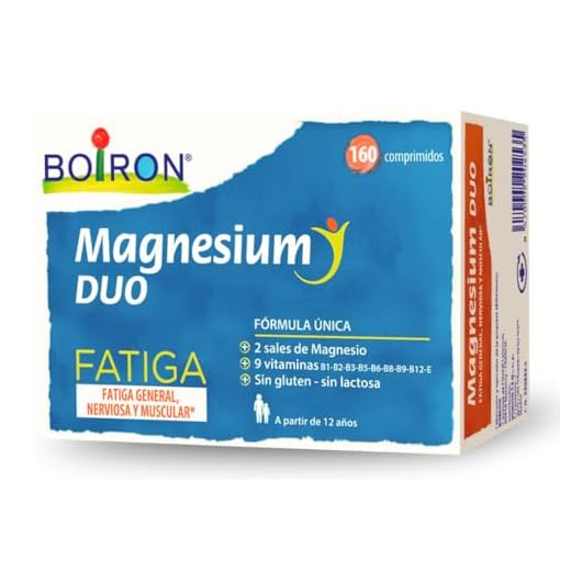 Boiron Magnesium Duo Fatiga 160 Comprimidos | 2 Sales de Magnesio y 9 Vitaminas | Contribuye a disminuir la sensación de fatiga y cansancio.