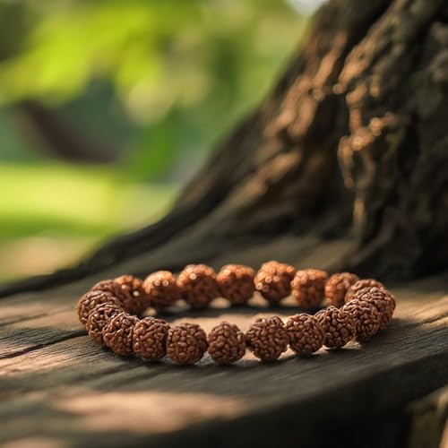 Image of Astrotalk 5 Mukhi Rudraksha Bracelet | Spiritual Essence of Focus & Growth | Natural original Rudraksha Beads | Astrology Unisex Bracelet for Men & Women