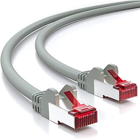 deleyCON 2m CAT6 Patchkabel S/FTP PIMF Schirmung CAT-6 RJ45 Netzwerkkabel Ethernetkabel LAN DSL Switch Router Modem Access Point Patchfelder - Grau Cover