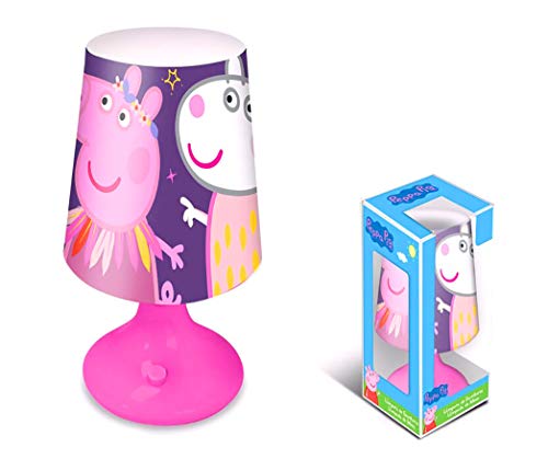 Nickelodeon Peppa Pig - Lámpara de noche (18 x 10 cm), color morado y rosa