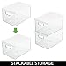 mDesign Juego de 4 cajas organizadoras de plástico – Recipiente para guardar...