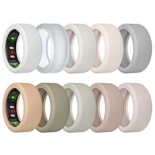 Image of 10 Pack Ring Cover for RingConn Gen 2, Elastic Silicone Ring Protector for RingConn Gen 2 Air Working Out Accessories Men Women (All 10 Colors-7, S (7 /8 /9 /10 /11))