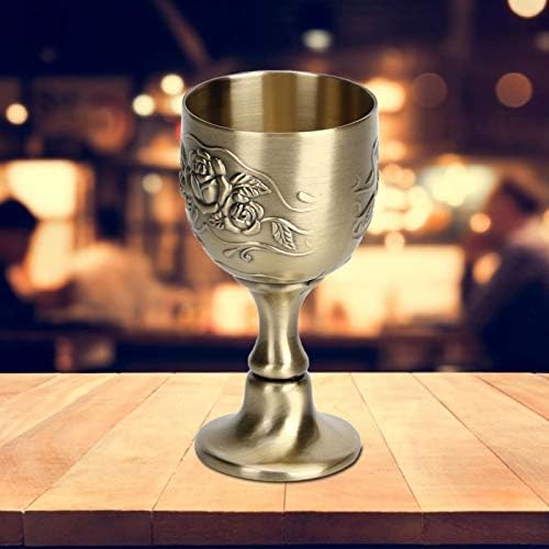 Pssopp Vintage Wine Cup, European Metal Red Wine Cup, Art Craft Decoration Home Ornaments, Red Wine Goblet, Glass Liqueur Goblet Wine Chalice
