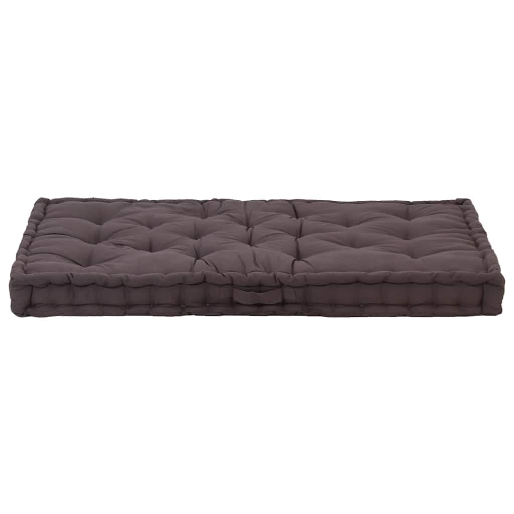 vidaXL Cuscino per Pallet e Pavimento Imbottitura Protezione Tappetino Pavimentazioni Cuscinetto Accessori per Divani in Cotone 120x80x10 cm Antracite