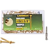 LIONMAX Deck Screws 1-5/8 Inch, Wood Screws #8 x 1-5/8", 100 PCS, Rust Resistant, Exterior Epoxy ...