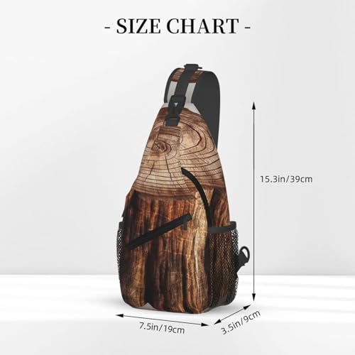 Bolso de Pecho Cruzado Stump of Oak Tree Negro miniatura 3