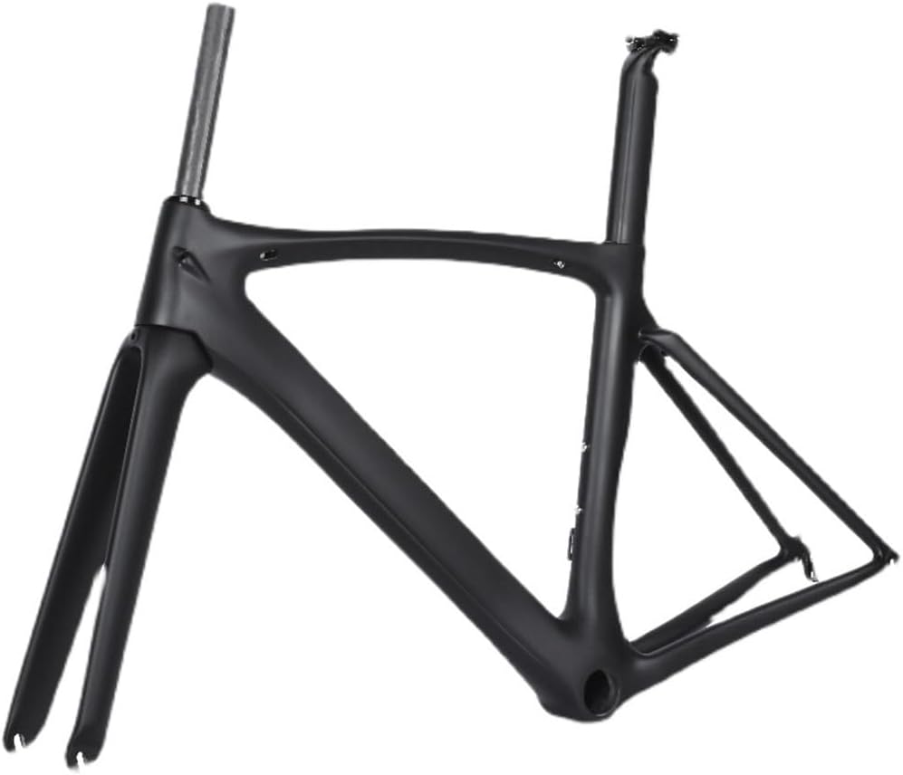 TUJISEK Carbon Fiber 700C Road Bikes Frame 49/52/54/56/58CM Frameset with Fork + Seatposts + Headset Disc Brake QR 130 * 9MM Routing Internal Windbreaker