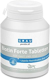 GRAU - das Original - Biotin-Forte-Tabletten, geschmeidiges Fell und Starke Krallen für Hunde und Katzen, 1er Pack (1 x 100 Stück), Ergänzungsfuttermittel für Hunde