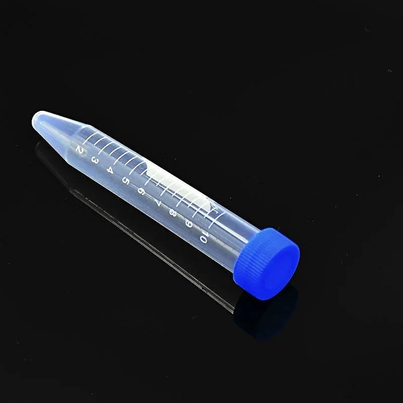 Centrifuge Tube 10 ml Plastic Test Tube with Clear Scale Bottom Tip Sample EP Tube with Screw Cover 100 EA/PK