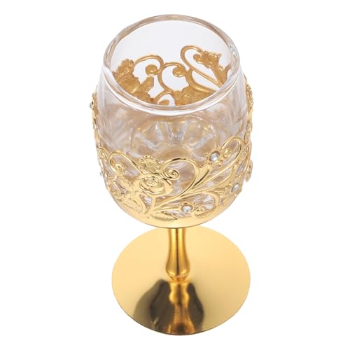 Sosoport Copa de Vino Vintage de Metal con Detalles para Whisky Cócteles y Bebidas Diseño Elegante y Ligero para Fiestas y