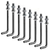 8 Pack 10 x 5/8-11 L-Shape Concrete Anchor Bolts, Threaded Bent Hook Bolts