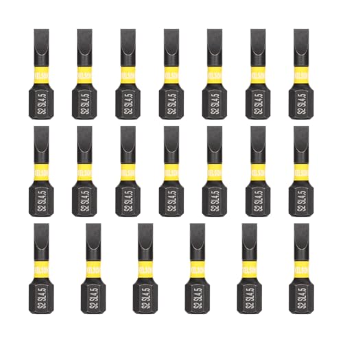 20 x KELSON 4.5mm Flat-Head 25mm Impact Rated Screwdriver Bits Slotted Slot SL4.5 1/4" Universal