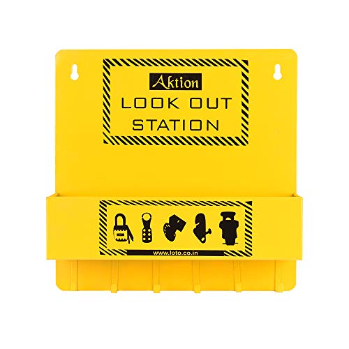 Aktion Safety Group Lockout Box AK-GLS-116 - Size 10 x 6 x 4 inch, Yellow (Pack of 1)