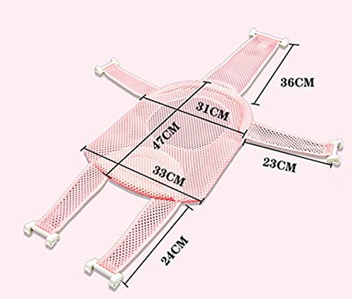 Image of Adjustable Baby Bath Tube Support Mesh Net Soft Breathable Infants Shower Pad Newborn Bathing Mat 5-Point Anti-Slip Bathtub Seat with Sponge Cushion for Toddlers 0-18 Months