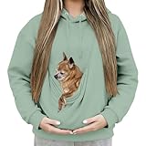 Sudaderas con capucha para mujer con bolsillo para gatos, sudaderas divertidas con bolsillo canguro, talla grande, bolsa de transporte para gatos y perros, suéteres, lindo soporte para mascotas