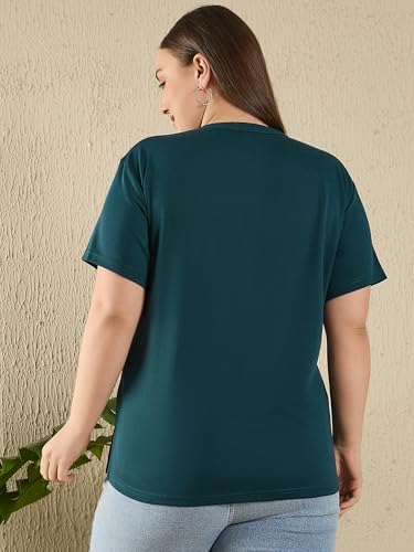 Image of CUPID Women Comfortable Cotton Round Neck Half Sleeve Casual T-Shirt, Sleep, Night, Yoga, Daily Gym n Lounge Wear Short Tee /Top for Girls