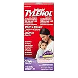 Infants' Tylenol Oral Suspension, Fever Reducer and Pain Reliever, Grape, 2 fl oz (Pack May Vary)