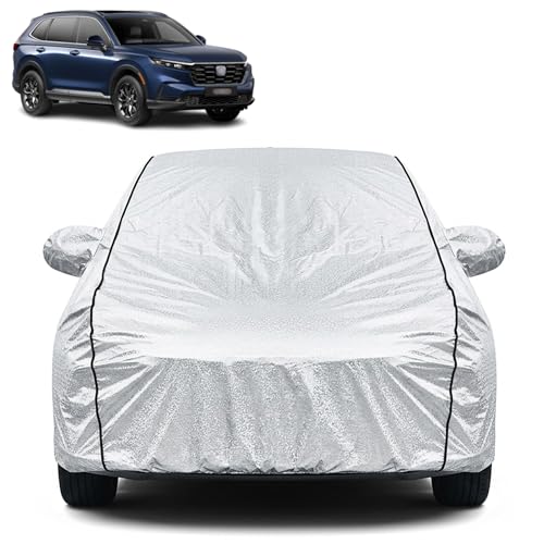 Image of Waterproof Car Cover for Honda CR-V | Dustproof, UV Resistant & Scratch Protection | Soft Cotton Lining | Triple Stitched | Mirror Pockets & Elastic Fit | Silver