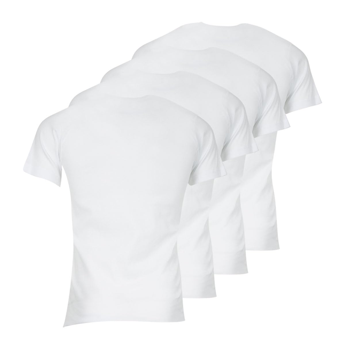 Athena - Lot de 4 T-shirts Homme Col V - 100% Coton Bio - Label OEKO-TEX® standard 100 - Maillots de Corps Certification GOTS - Hypoallergénique, Manches Courtes