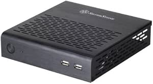 Silverstone Tek Aluminum Top Cover/Steel Body Thin Mini-ITX Media Center/HTPC Case PT13B - Black