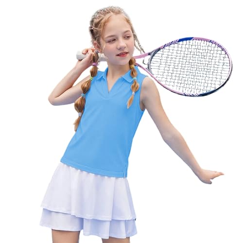 T-shirt de sport filles 3-8 ans en tissu respirant à manches courtes