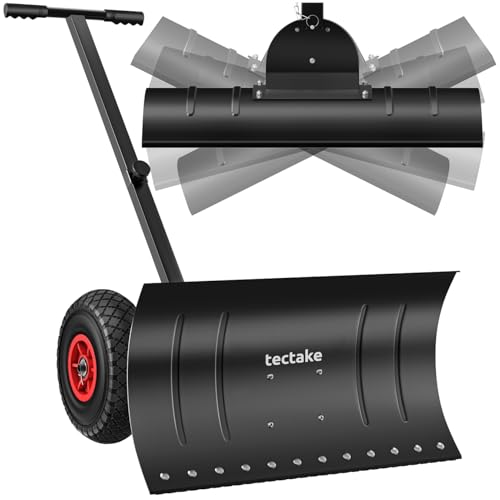 tectake® Schneeschaufel, Laubsammler aus Metall, auf Rädern,...
