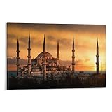 Wall Posters Istanbul Muslim Islamic Mosque Sunset Turkey Landscape Posters Wall Art Paintings Canva