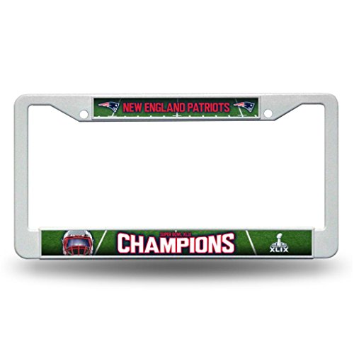Rico New England Patriots Official NFL 12 inch x 6 inch Super Bowl 49 Champions Plastic License Plate Frame by 871796