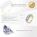Uloveido Yellow Gold Plated Oval Cut Cubic Zirconia CZ Eternity Engagement Wedding Band Ring for Women Bridal (Size 7, Rainbow) J501
