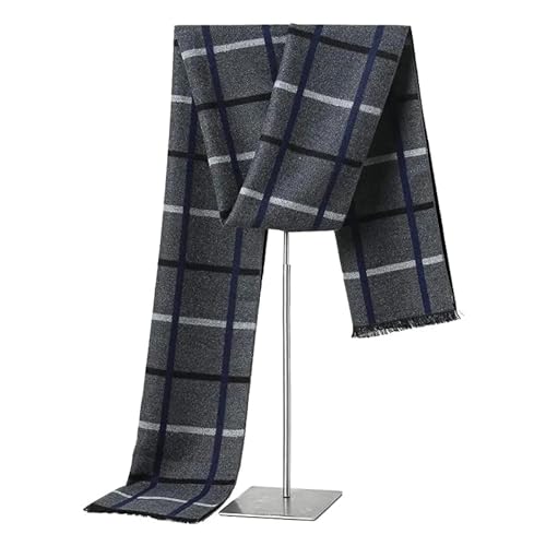 Bufandas cálidas para hombre con diseño de estolas a cuadros 2
