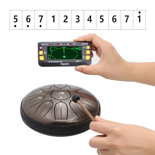 Rayzm bęben językowy ze stali, stalowy bęben językowy, 15-centymetrowy zestaw bębnów ręcznych Handpan, 11 dźwięków, instrument perkusyjny D-dur