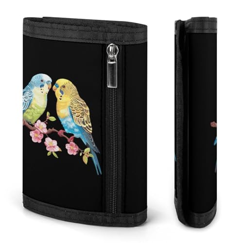 Parakeet Budgies Trifold Wallet Slim Credit Card Holder for Women Men3