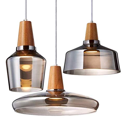 Teinte en verre et bois lustre de table de plafond pour salon chic
