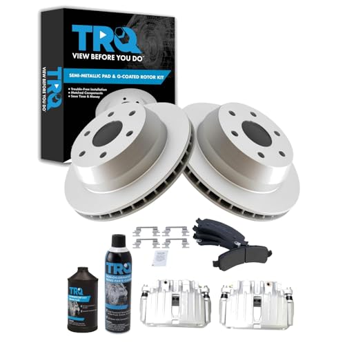 Image of TRQ Rear Brake Pad & Rotor Kit Compatible with 2002 Cadillac Chevrolet GMC