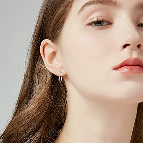 Faith Earrings Sterling Silver Huggie Hoop Earring Cross Earrings Graduation Jewelry Gifts for Women Men2