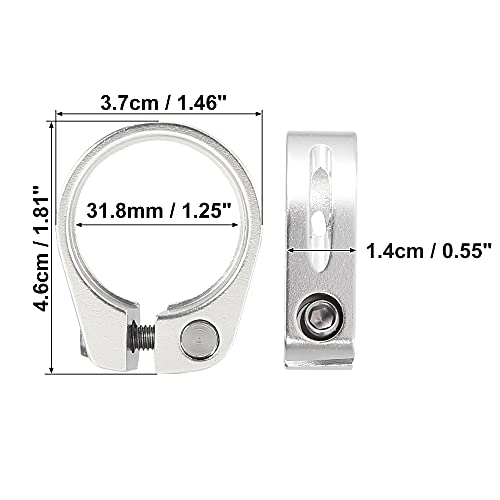 X AUTOHAUX 31.8mm Aluminium Alloy Bike Seat Post Clamp Seat Post Adapter, Silver Tone - Image 3
