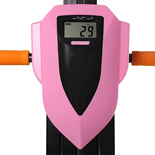 Home Stair Climber Machine, Folding Vertical Climber Cardio Exercise Machine Home Fitness Stepper Gym Exercise Bike for Total Body Workout Training (Pink) - Thumbnail 6