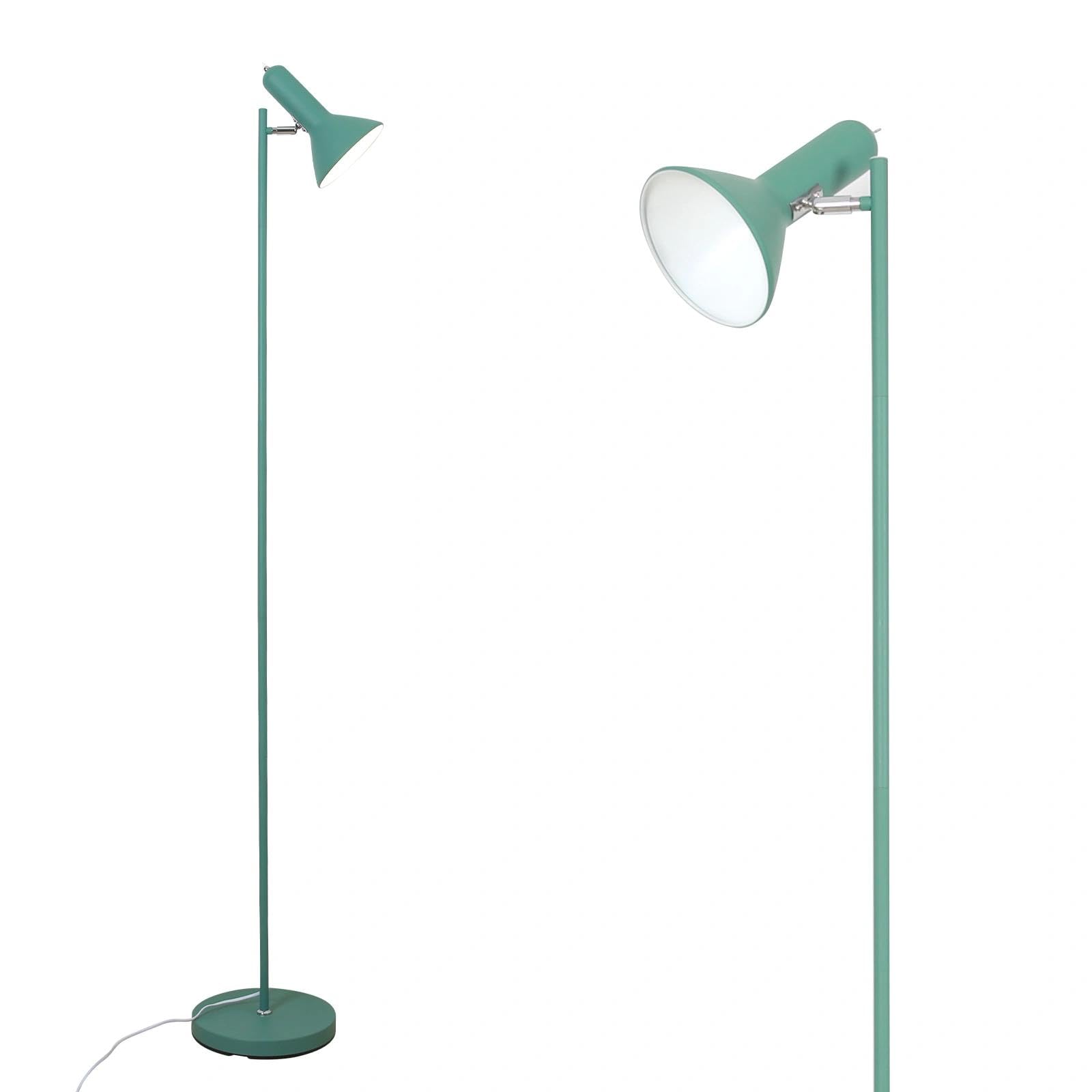 Lámpara de pie de salón DIYA -Verde, 1x E27 Max. 60W, Lámpara de pie de metal retro altura 161CM, Lampara de Pie Lectura Vintage para dormitorio, estudio, oficina(Sin bombilla)