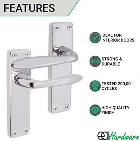 EAI Victorian Lever Latch Handle for Internal Doors Polished Chrome 155 x 41mm