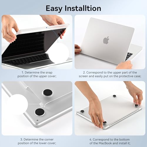 Image of BlueSwan for MacBook Air 13 inch Case, M5-M2 2026-2022 A3240 A3113, 100% Match Official Color, Scratch Resistant, Easy to Snap on, Hard Shell Protective Laptop Cover- Clear