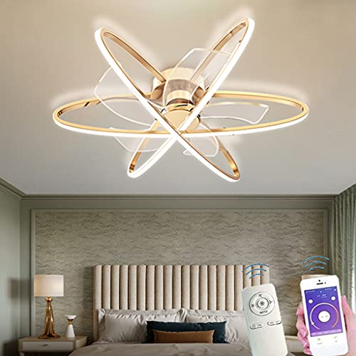 Ventilateur de plafond LED pour chambre à coucher et salon moderne avec éclairage doux