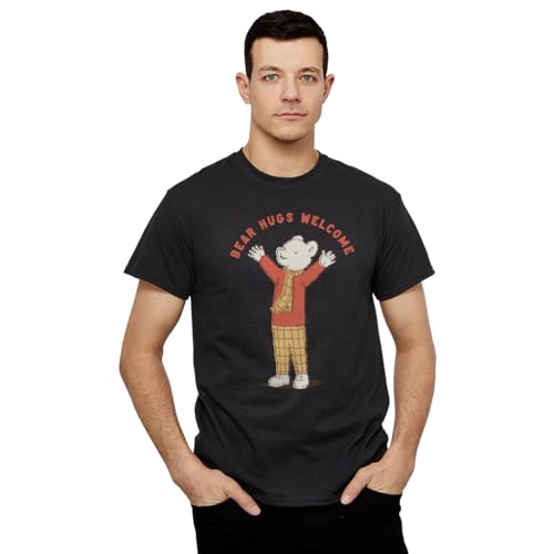 T-shirt Rupert Bear Hugs Welcome pour homme en coton décontracté
