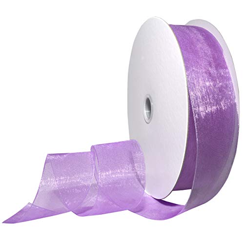 Morex Ribbon Organdy Sheer, 1-1/2 inch by 100 Yards, Orchid
