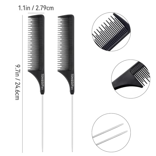 Set de 2 peines Rat Tail negros para peinar miniatura 3