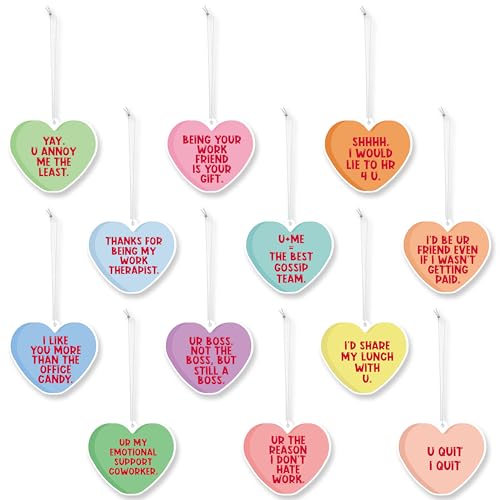 Laffact Valentine’s Day Car Air Fresheners - 12Pcs Colorful Conversation Heart Individually...